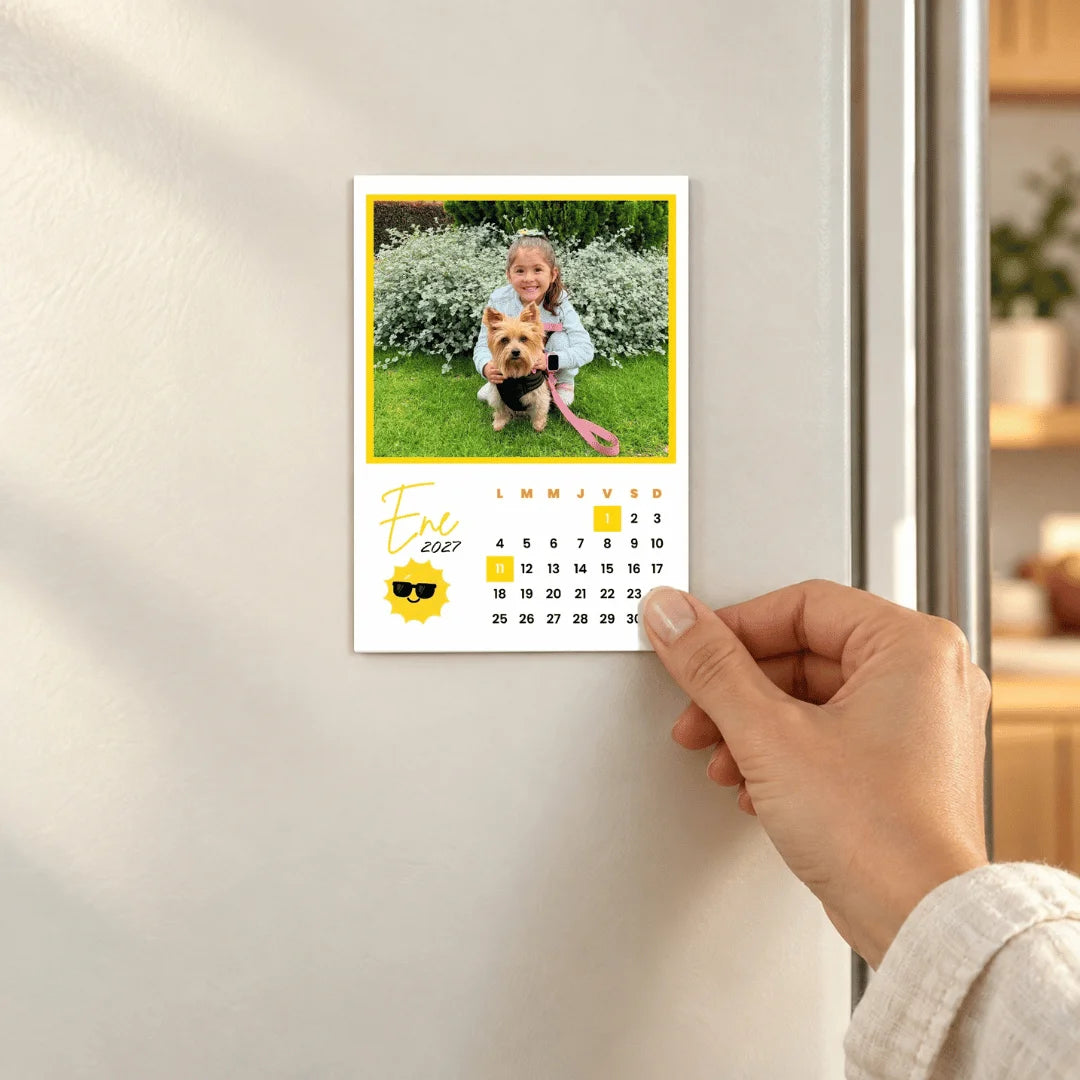 Calendario imantado Personalizado con 12 Fotos