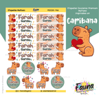 Capibara Natural 🦫 - Etiquetas Escolares Premium Personalizadas