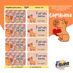 Capibara Natural 🦫 - Etiquetas Escolares Premium Personalizadas