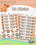 Capibara Natural 🦫 - Etiquetas Escolares Premium Personalizadas