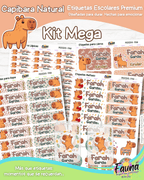 Capibara Natural 🦫 - Etiquetas Escolares Premium Personalizadas