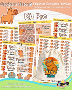 Capibara Natural 🦫 - Etiquetas Escolares Premium Personalizadas