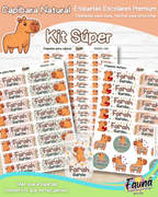 Capibara Natural 🦫 - Etiquetas Escolares Premium Personalizadas