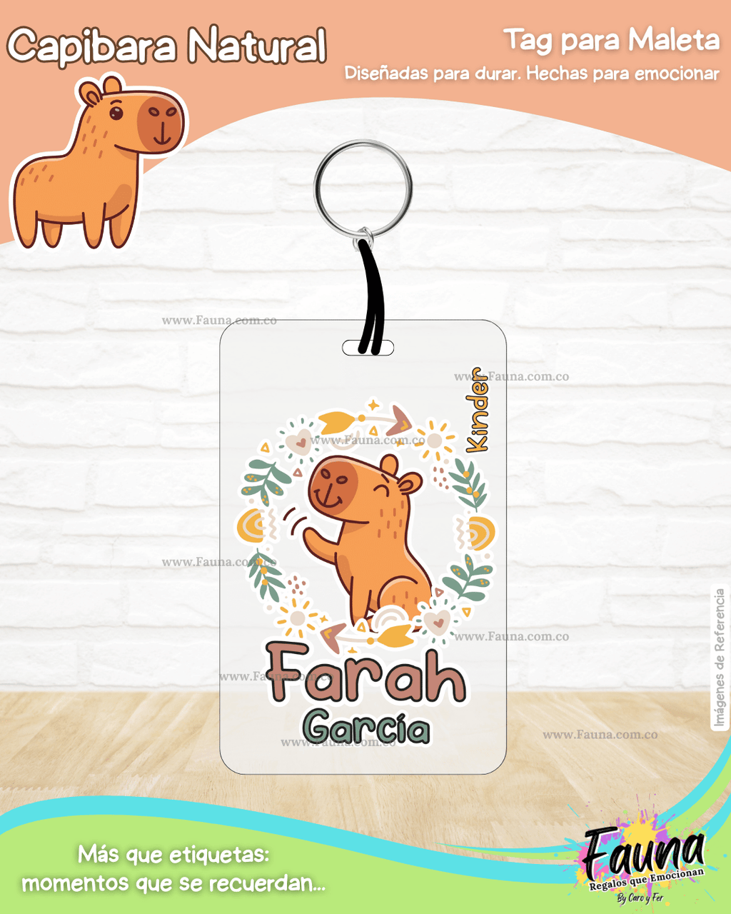 Capibara Natural 🦫 - Etiquetas Escolares Premium Personalizadas