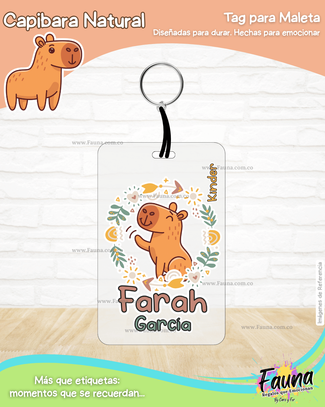 Capibara Natural 🦫 - Etiquetas Escolares Premium Personalizadas