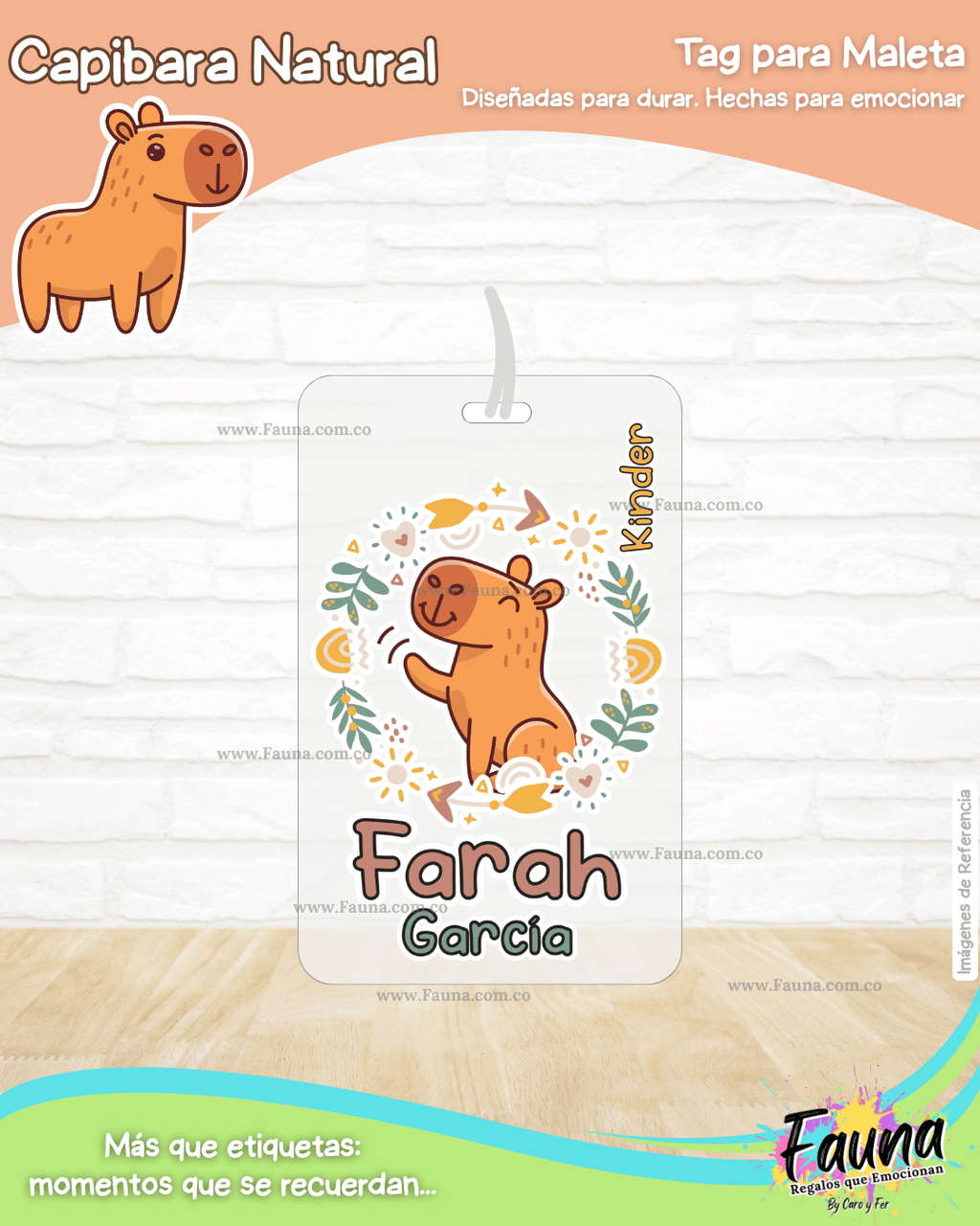 Capibara Natural 🦫 - Etiquetas Escolares Premium Personalizadas