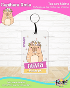 Capibara Rosa 💗 - Etiquetas Escolares Premium Personalizadas