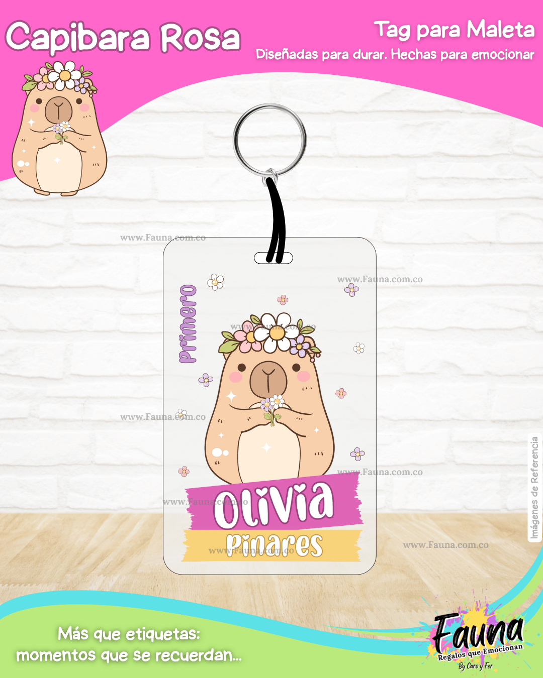 Capibara Rosa 💗 - Etiquetas Escolares Premium Personalizadas
