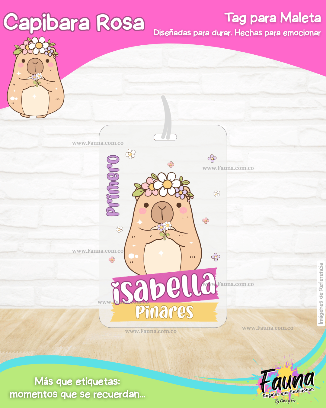 Capibara Rosa 💗 - Etiquetas Escolares Premium Personalizadas