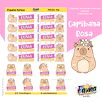 Capibara Rosa 💗 - Etiquetas Escolares Premium Personalizadas