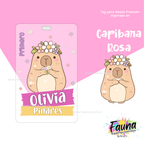 Capibara Rosa 💗 - Etiquetas Escolares Premium Personalizadas