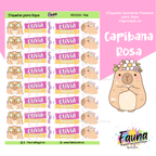 Capibara Rosa 💗 - Etiquetas Escolares Premium Personalizadas