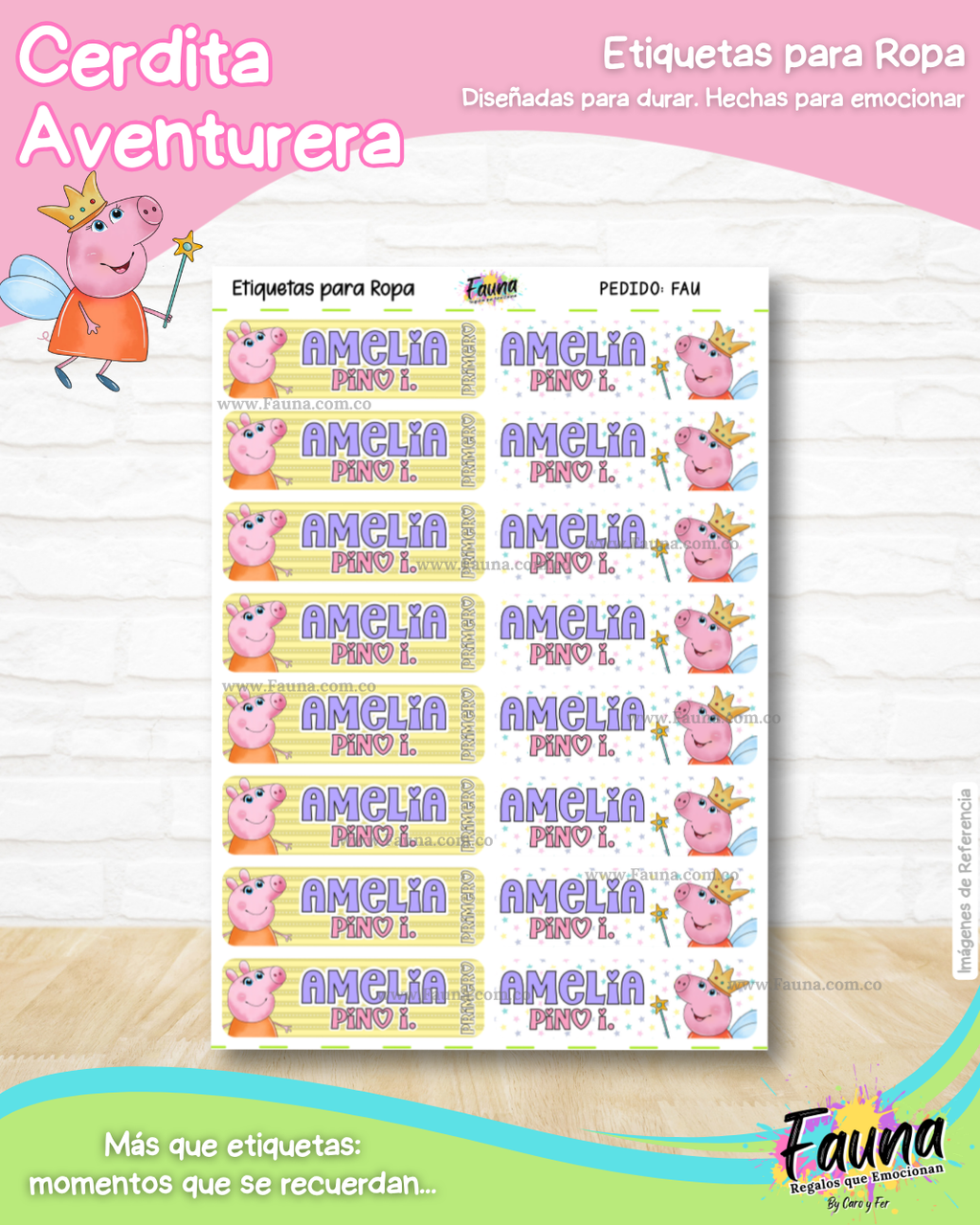 Cerdita Aventurera 🐷 - Etiquetas Escolares Premium Personalizadas