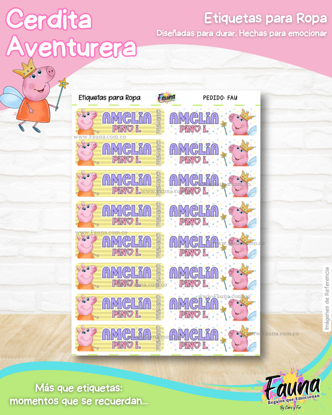 Cerdita Aventurera 🐷 - Etiquetas Escolares Premium Personalizadas