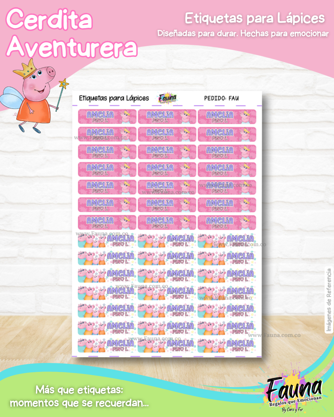 Cerdita Aventurera 🐷 - Etiquetas Escolares Premium Personalizadas
