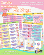 Cerdita Aventurera 🐷 - Etiquetas Escolares Premium Personalizadas