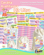 Cerdita Aventurera 🐷 - Etiquetas Escolares Premium Personalizadas