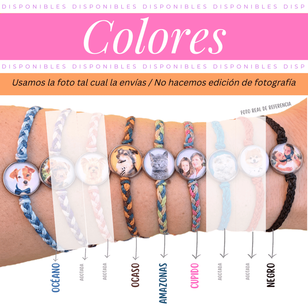 1 Pulsera Tejida a Mano con Foto Personalizada