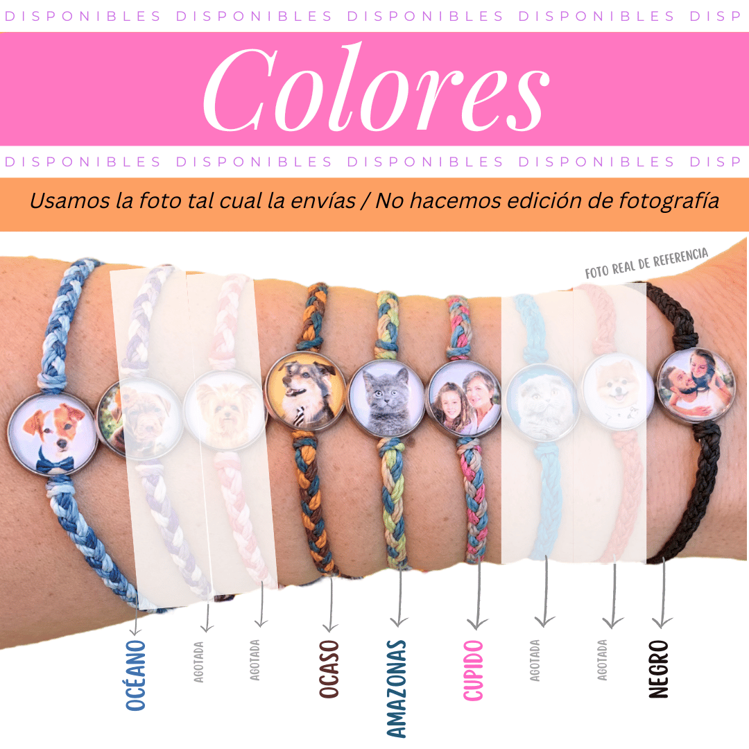 1 Pulsera Tejida a Mano con Foto Personalizada