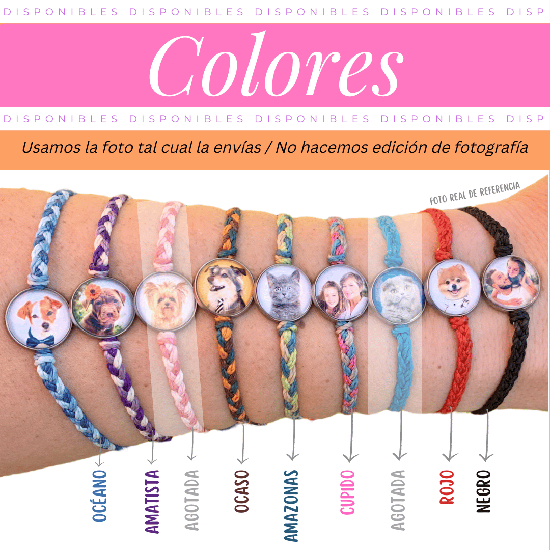 1 Pulsera Tejida a Mano con Foto Personalizada