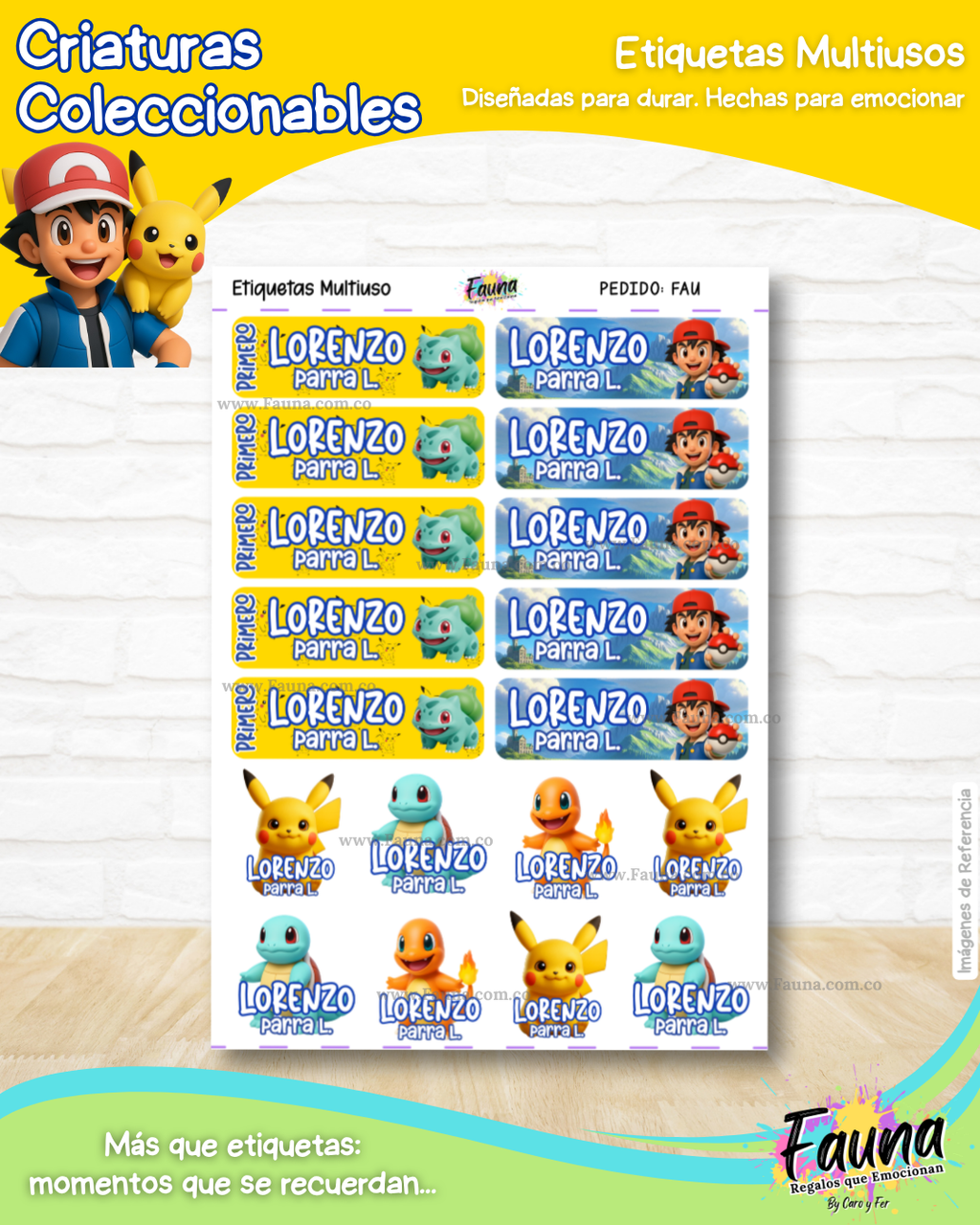Criaturas Coleccionables 🟡 - Etiquetas Escolares Premium Personalizadas