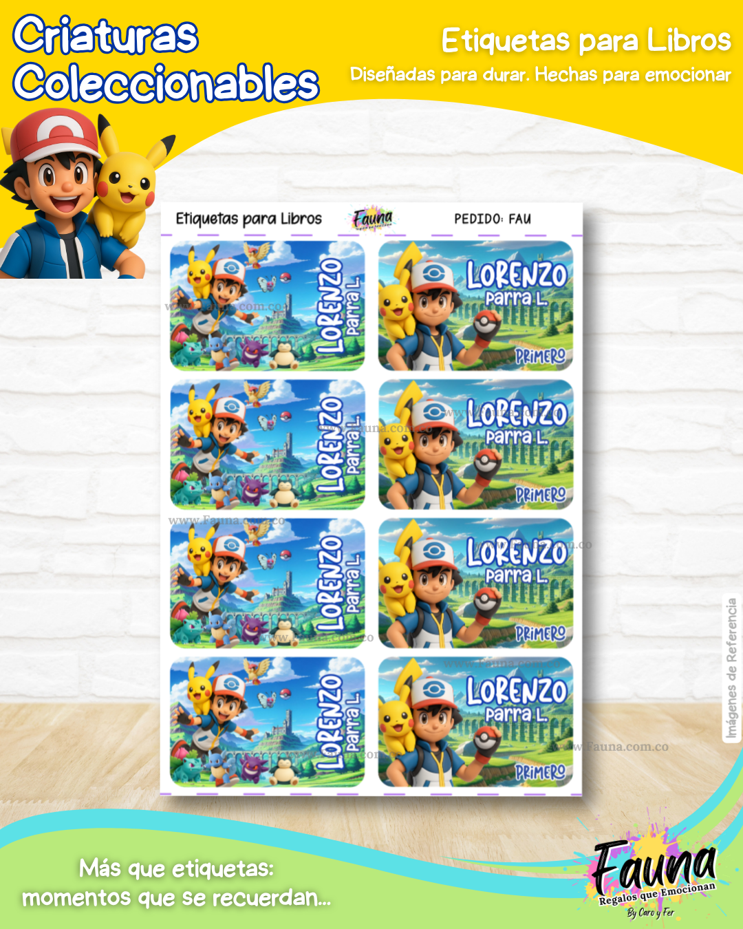 Criaturas Coleccionables 🟡 - Etiquetas Escolares Premium Personalizadas