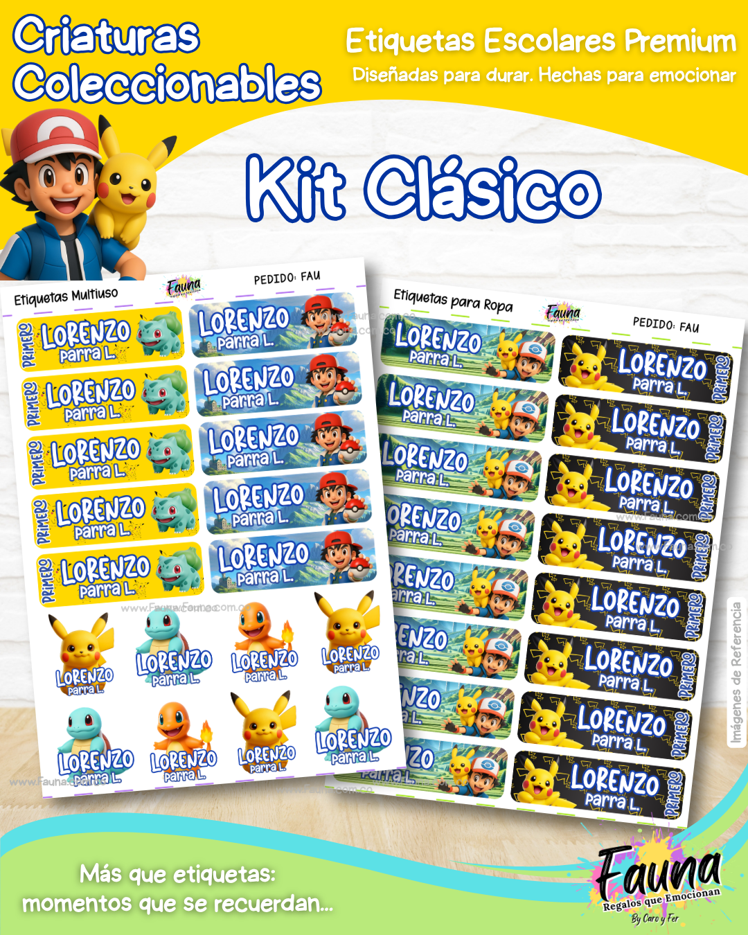 Criaturas Coleccionables 🟡 - Etiquetas Escolares Premium Personalizadas