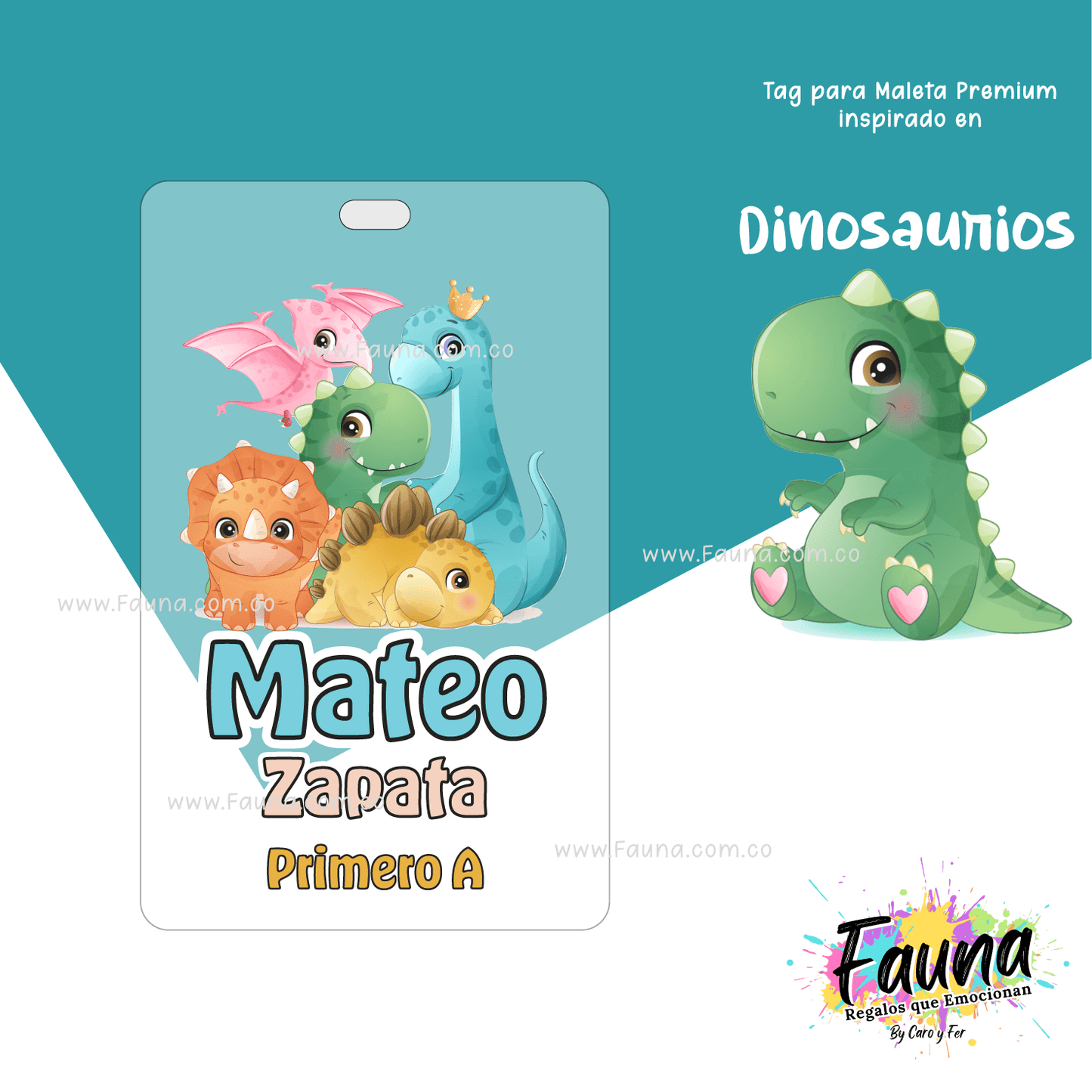 Etiquetas Escolares Premium Personalizadas – Dinosaurios 🦖