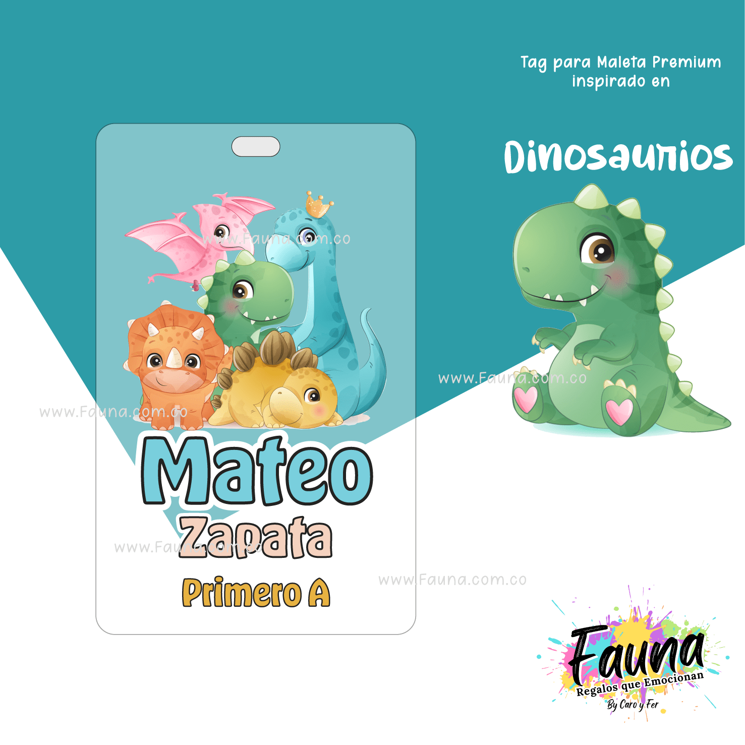 Dinosaurios 🦖 - Etiquetas Escolares Premium Personalizadas