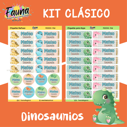 Etiquetas Escolares Premium Personalizadas – Dinosaurios 🦖
