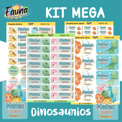 Etiquetas Escolares Premium Personalizadas – Dinosaurios 🦖
