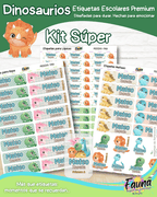 Dinosaurios 🦖 - Etiquetas Escolares Premium Personalizadas