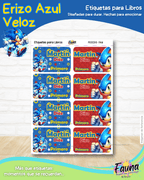 Erizo Azul Veloz 🌀 - Etiquetas Escolares Premium Personalizadas
