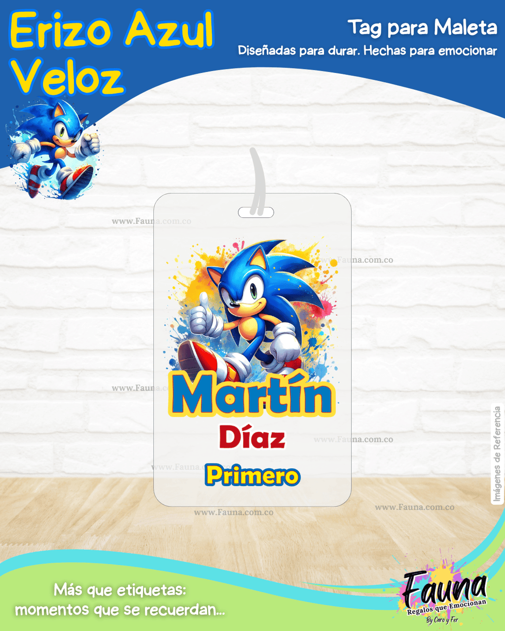 Erizo Azul Veloz 🌀 - Etiquetas Escolares Premium Personalizadas