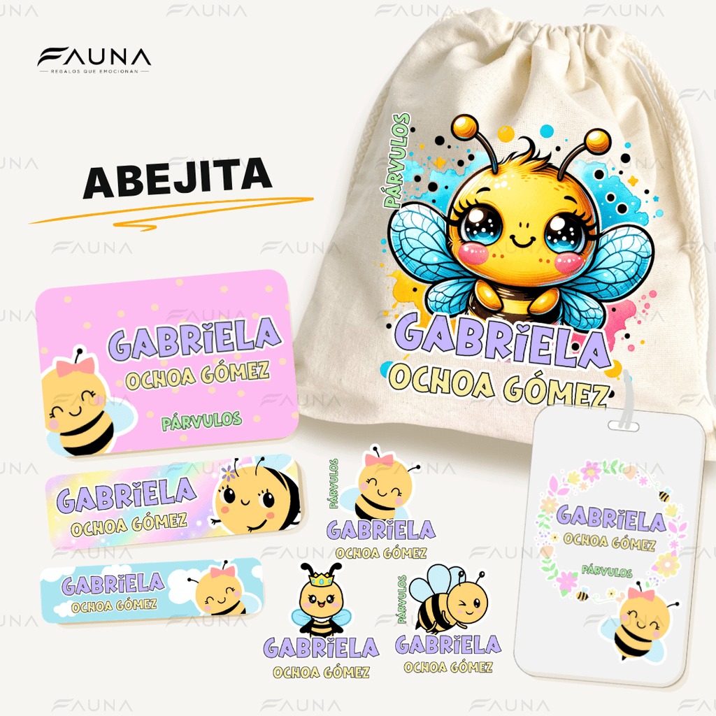 Abejita 🐝 - Etiquetas Escolares Premium Personalizadas