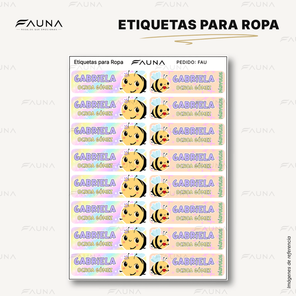 Abejita 🐝 - Etiquetas Escolares Premium Personalizadas