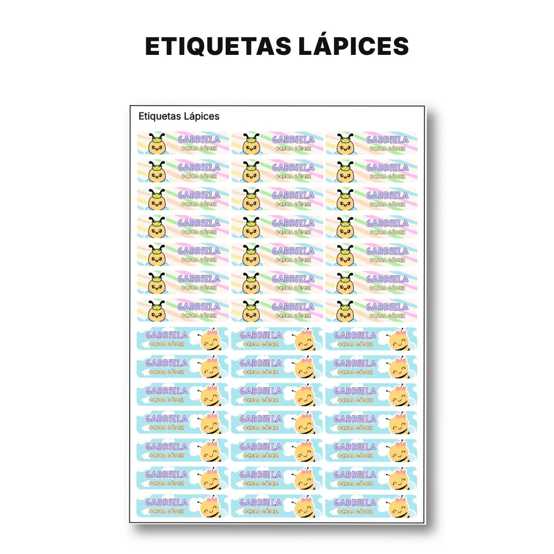 Abejita – Etiquetas Escolares Personalizadas