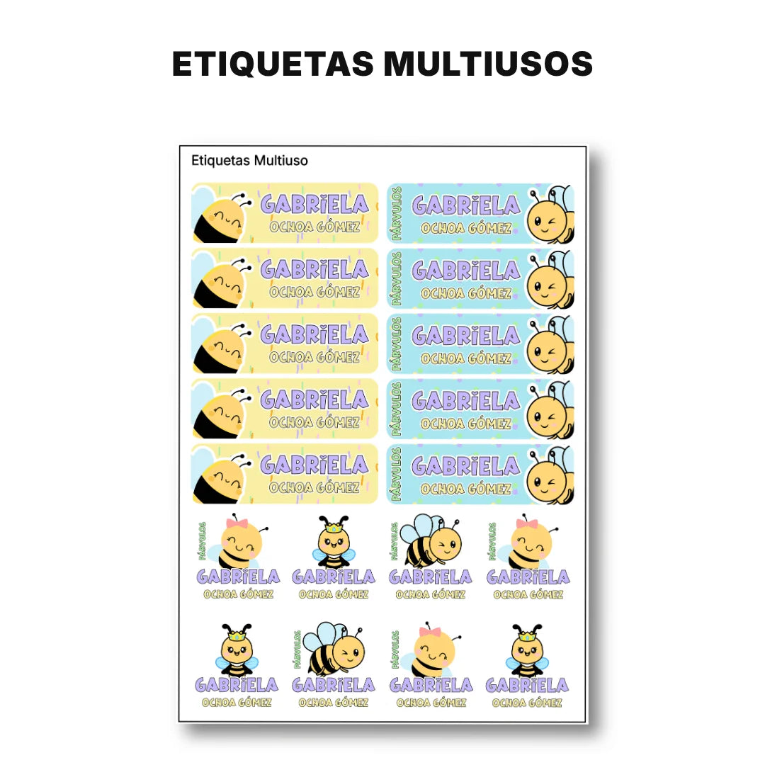 Abejita – Etiquetas Escolares Personalizadas