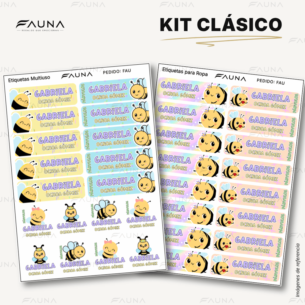 Abejita 🐝 - Etiquetas Escolares Premium Personalizadas