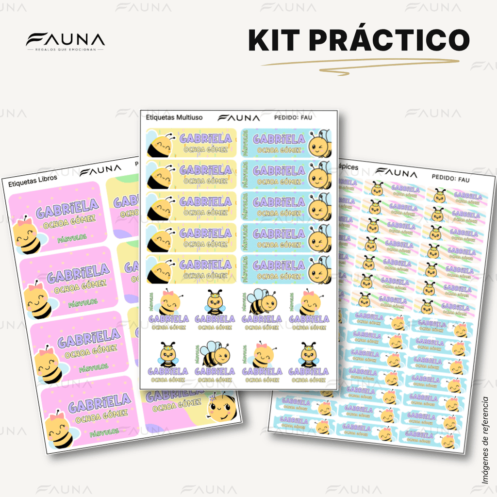 Abejita 🐝 - Etiquetas Escolares Premium Personalizadas