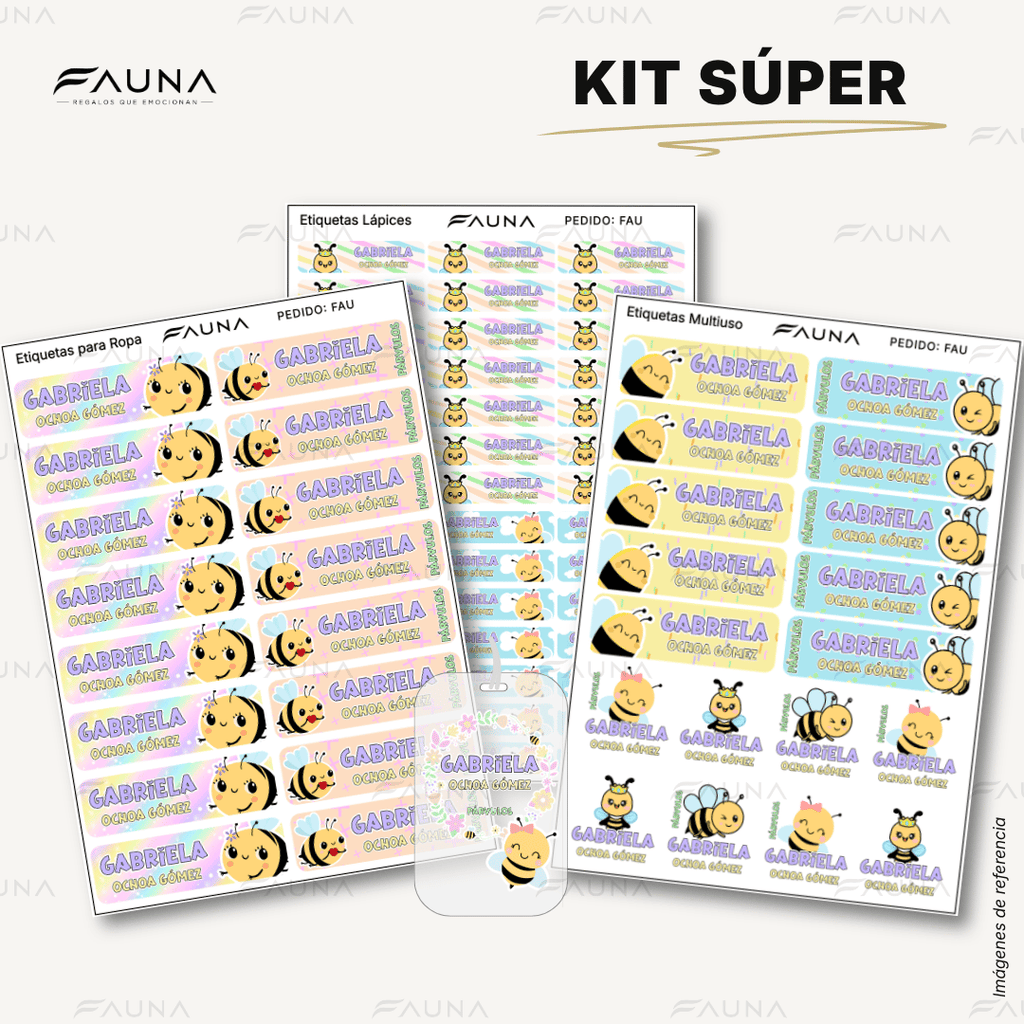 Abejita 🐝 - Etiquetas Escolares Premium Personalizadas
