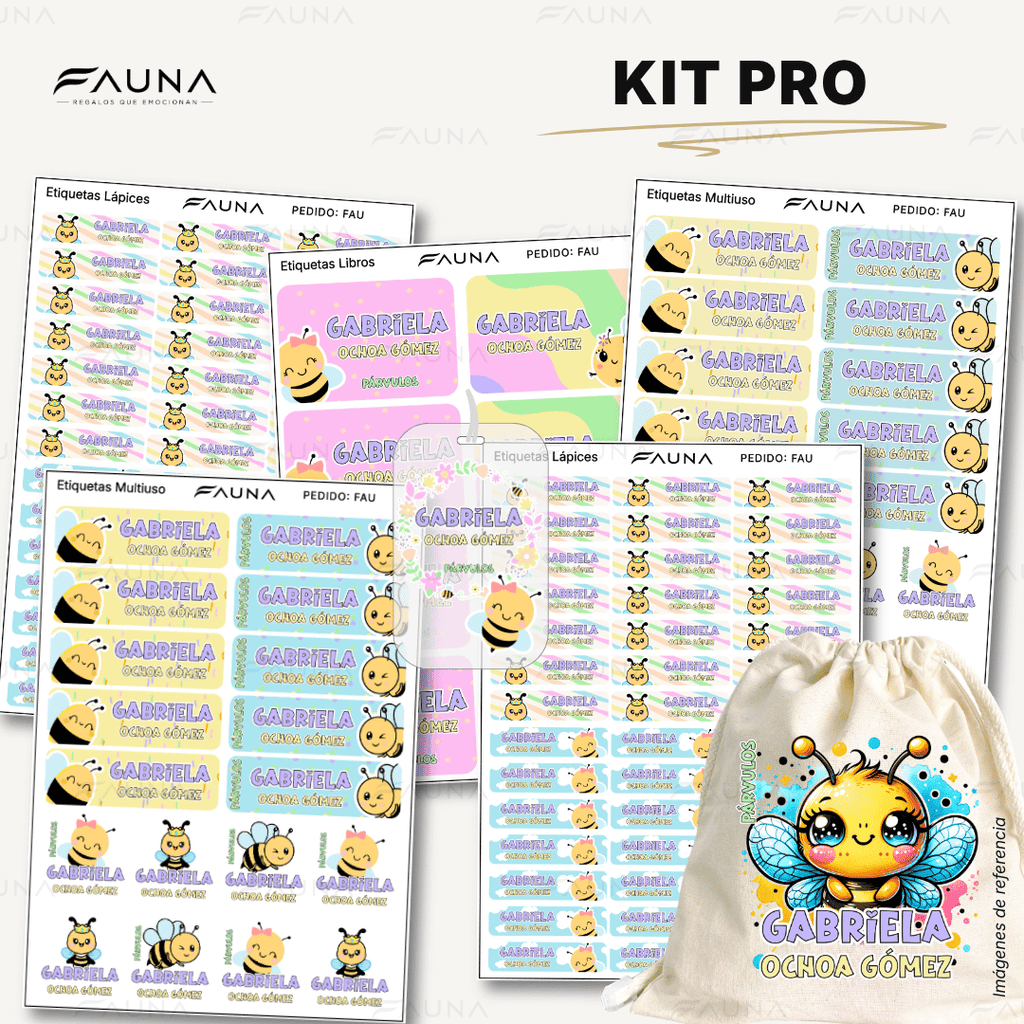 Abejita 🐝 - Etiquetas Escolares Premium Personalizadas