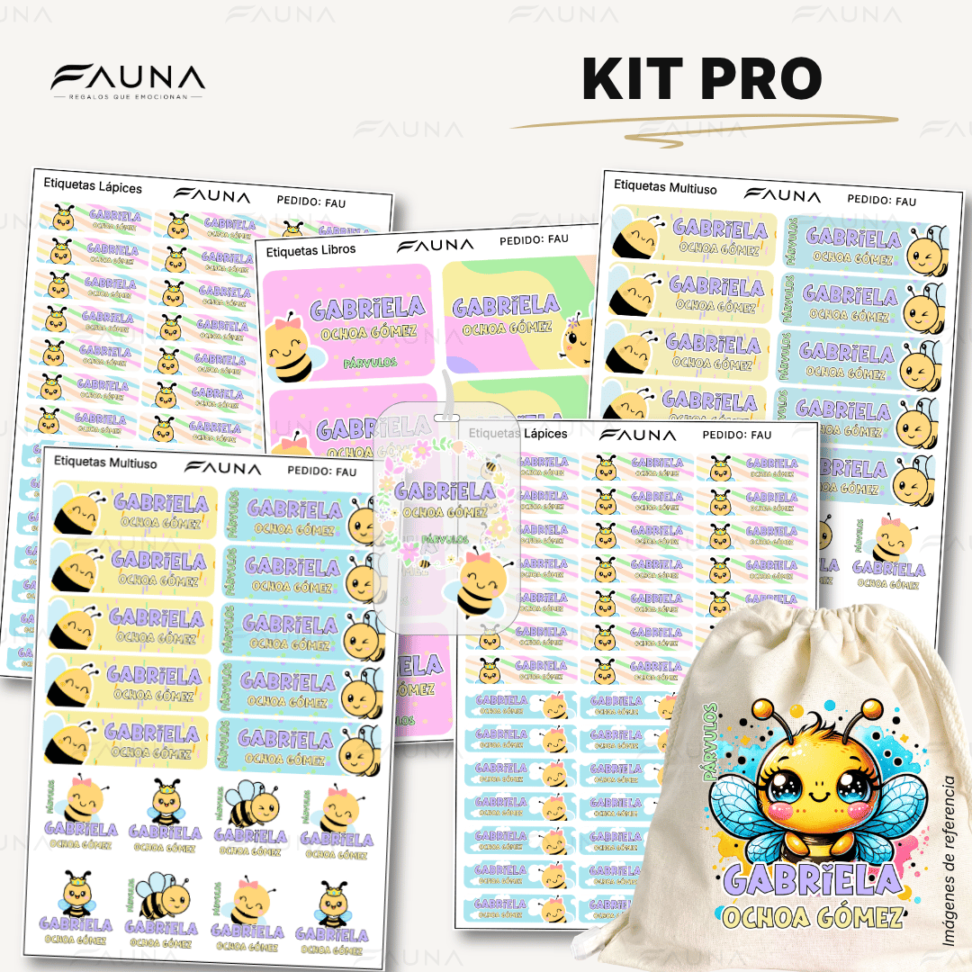 Abejita 🐝 - Etiquetas Escolares Premium Personalizadas