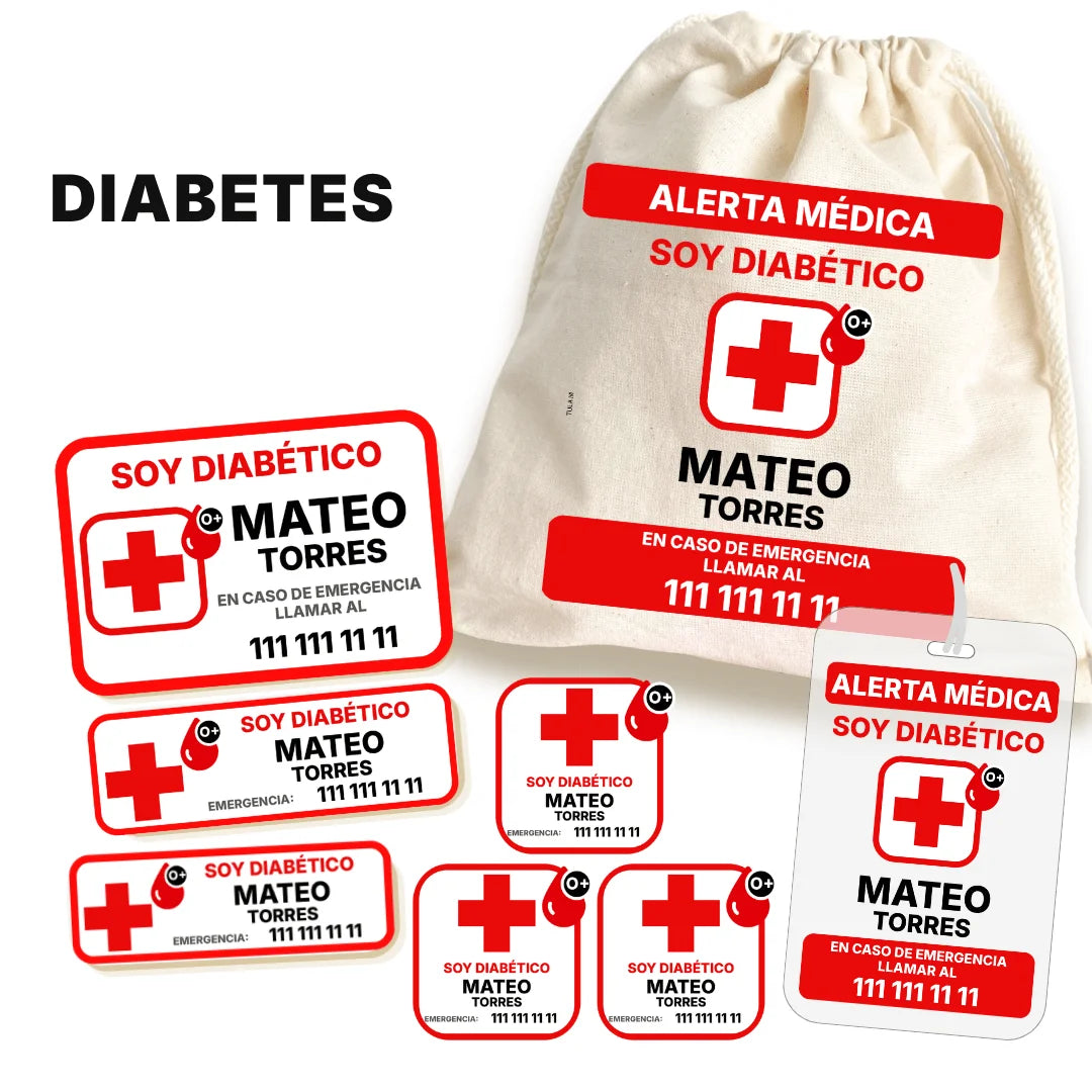 Diabetes – Etiquetas de Alerta Médica Personalizadas