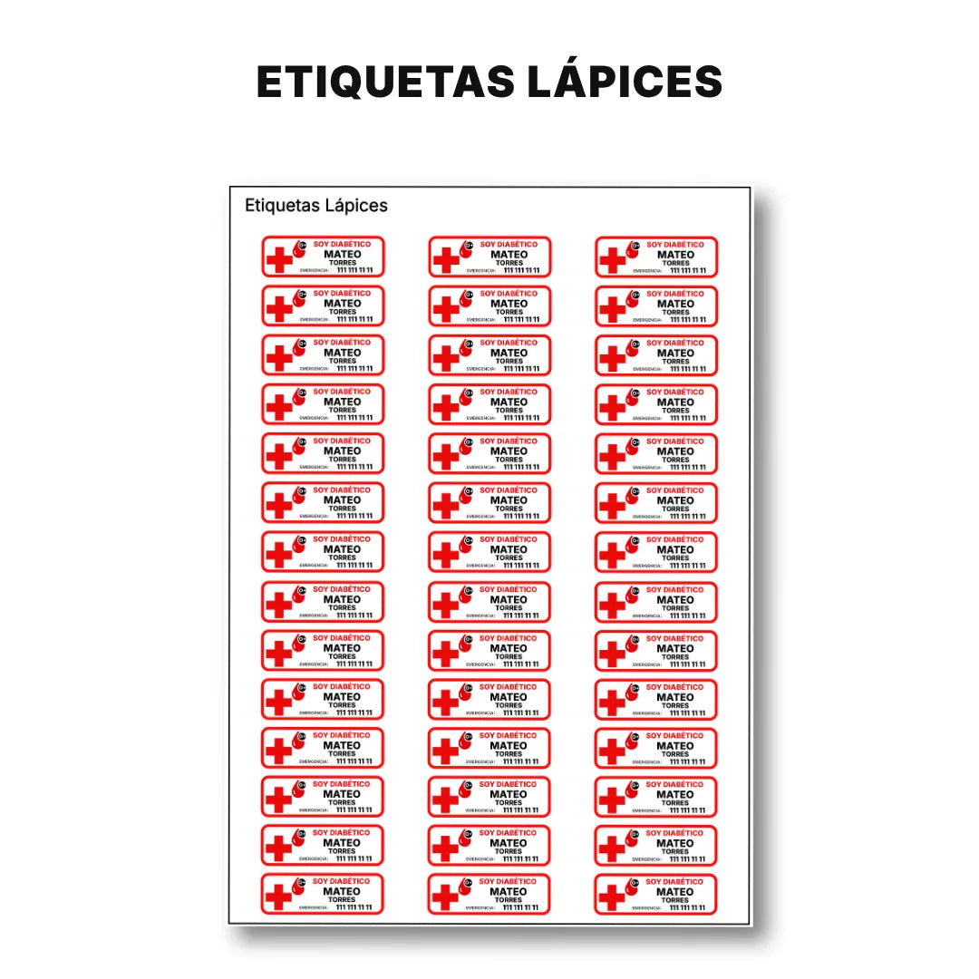Diabetes – Etiquetas de Alerta Médica Personalizadas