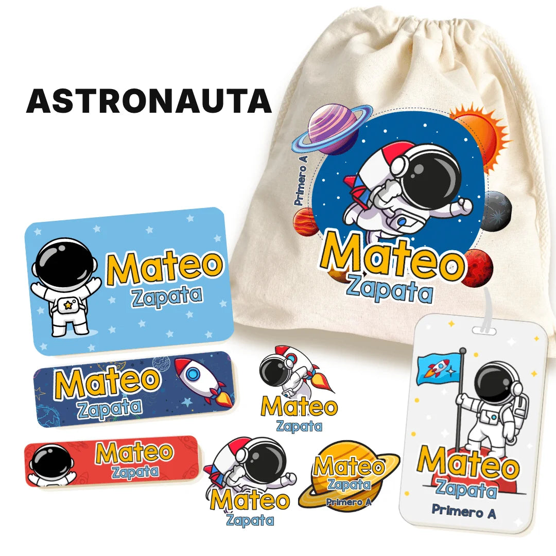 Astronauta – Etiquetas Escolares Personalizadas