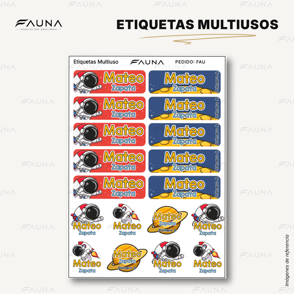 Astronauta 🚀 - Etiquetas Escolares Premium Personalizadas