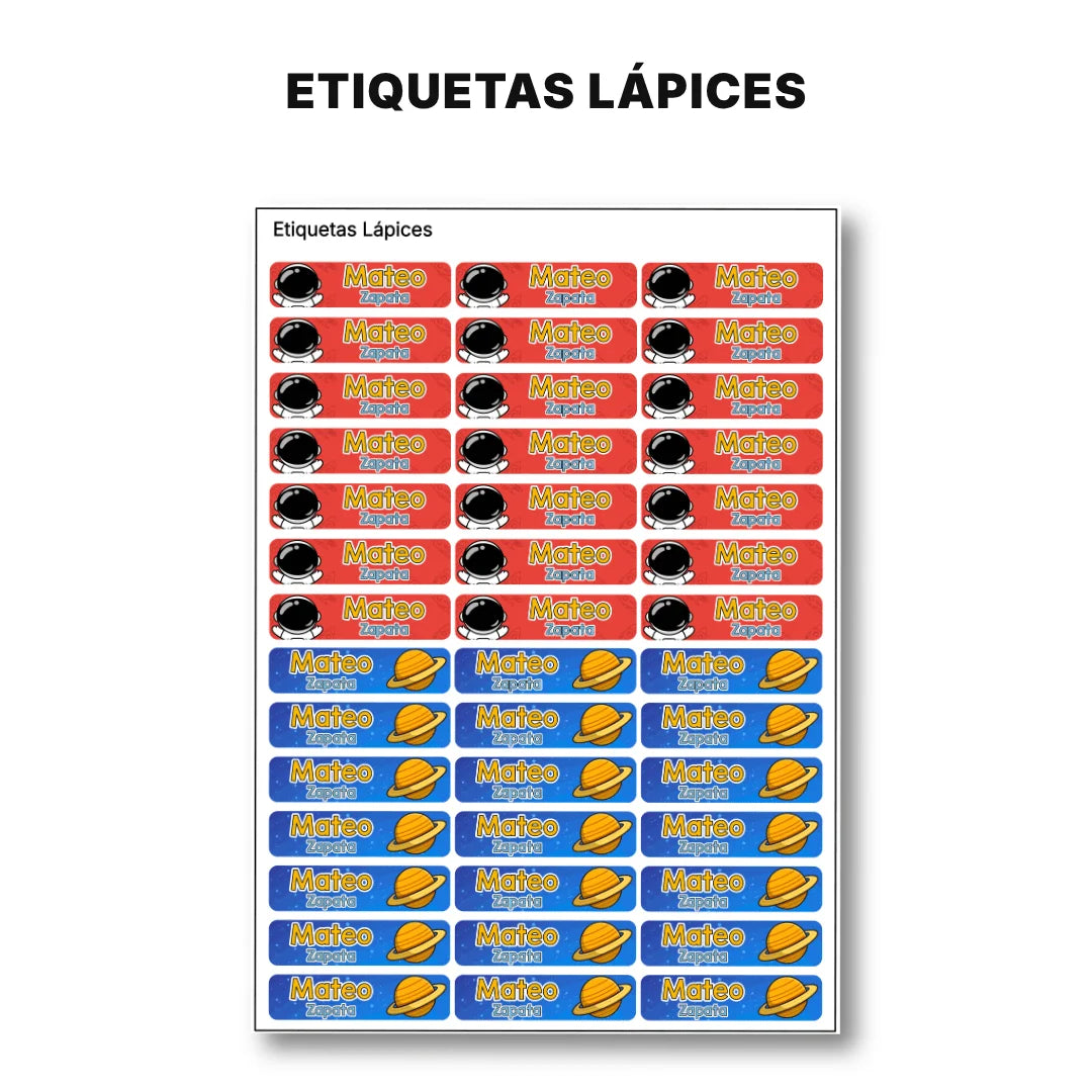 Astronauta – Etiquetas Escolares Personalizadas