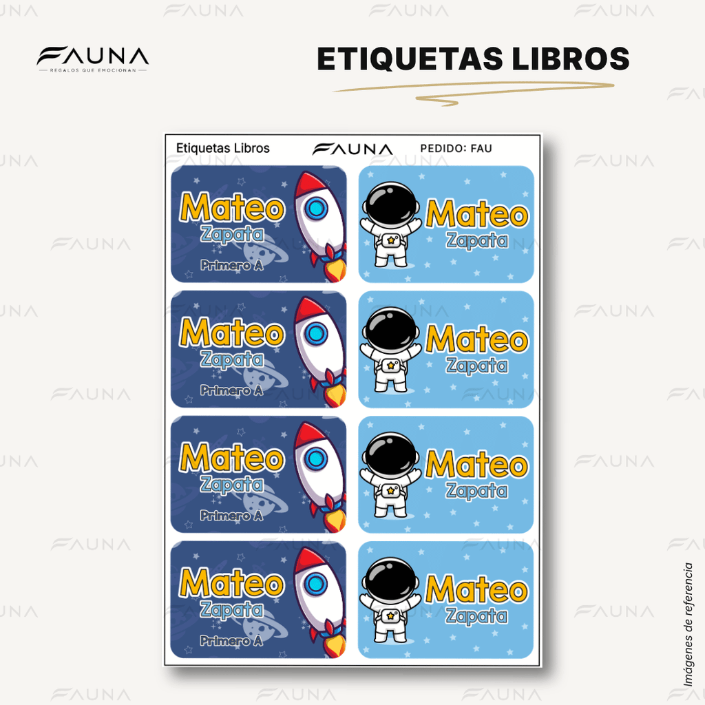 Astronauta 🚀 - Etiquetas Escolares Premium Personalizadas