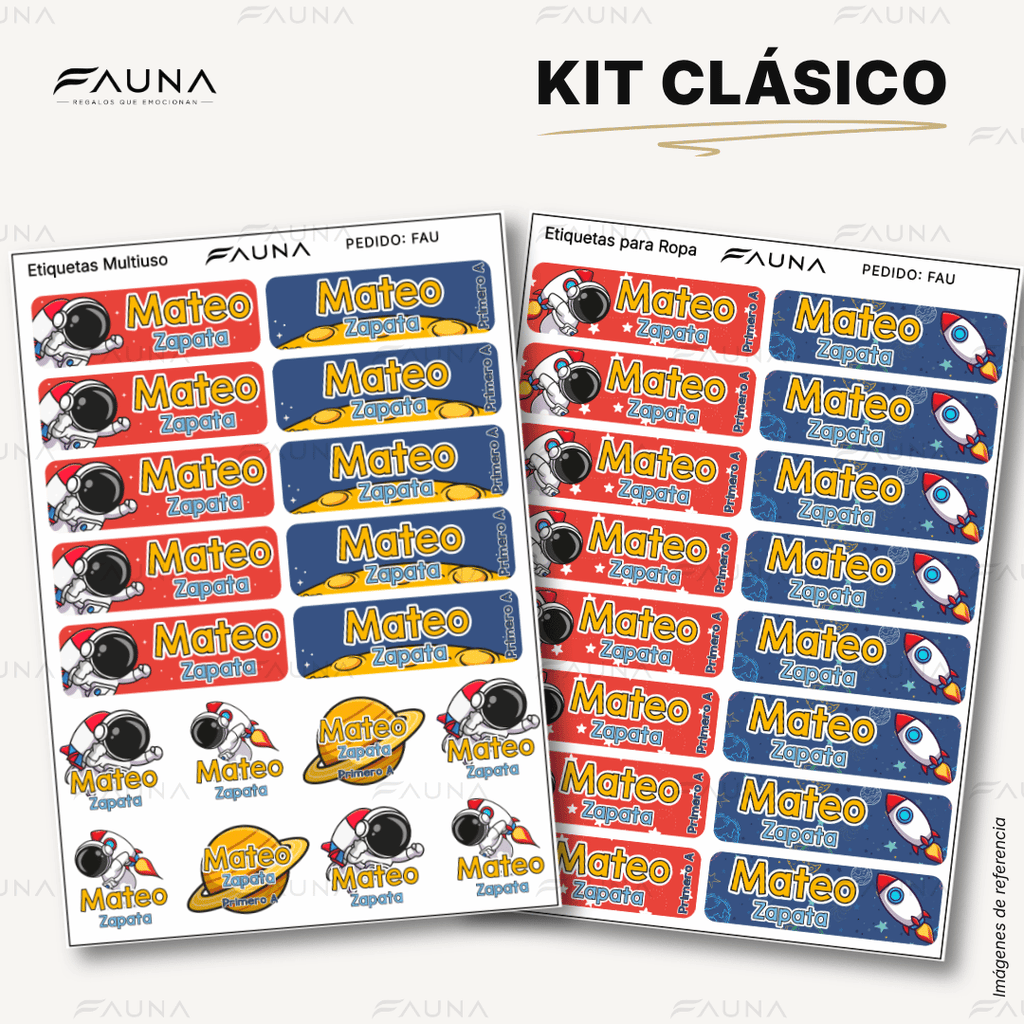 Astronauta 🚀 - Etiquetas Escolares Premium Personalizadas